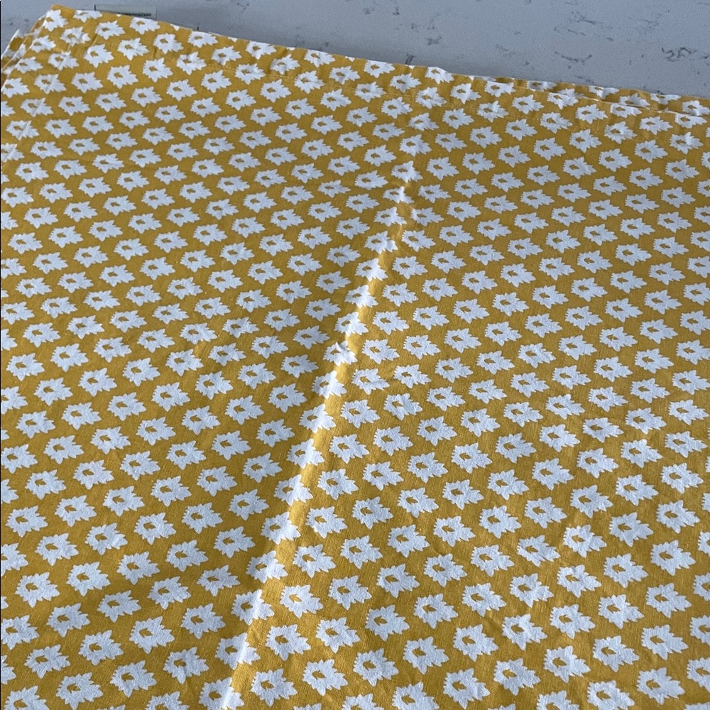 Pottery Barn Yellow and White Floral Fabric napkins, quantity 8.